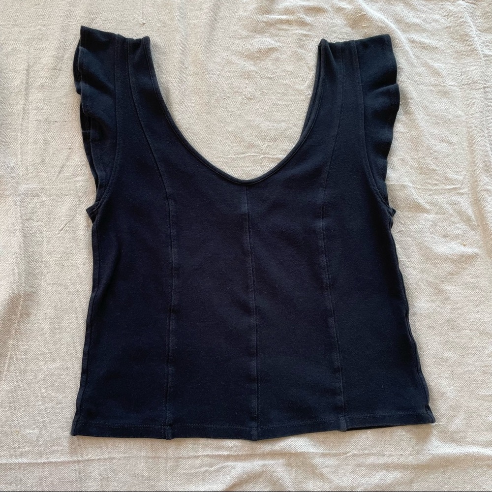 FREE PEOPLE black ruffle tank top